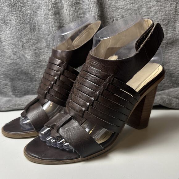 Charles By Charles David Jesse Ankle Strap Sandal Brown Leather Boho Size 7.5 - Picture 3 of 16